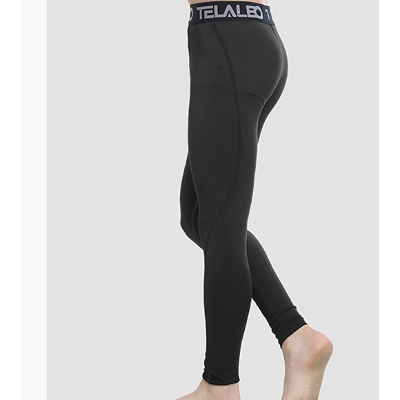3 x TELALEO Youth Compression Leggings Athletic Base Layer | Boys L, Black NEW - Picture 5 of 10